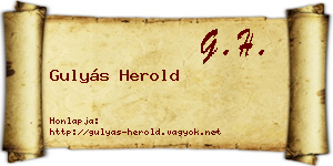 Gulyás Herold névjegykártya